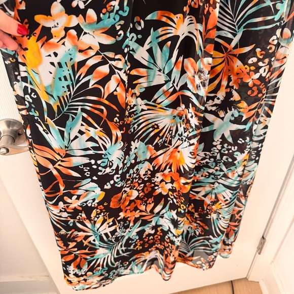 NWT International Concepts Floral Halter Maxi Dress Zip Flowy Tropical Vacation - Picture 3 of 9